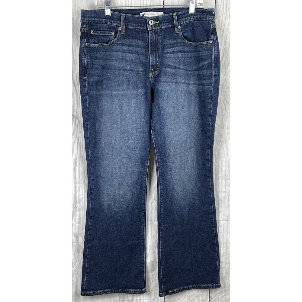 Levi's Womens 515 Curvy Fit Boot Cut Size 14 Stretchy Blue Jeans